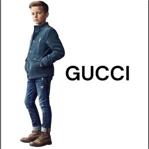 Authentic Gucci luxury designer boys corduroy jacket coat sz 8